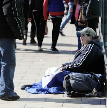 Homeless person on Princess Street. Picture: Greg Macvean