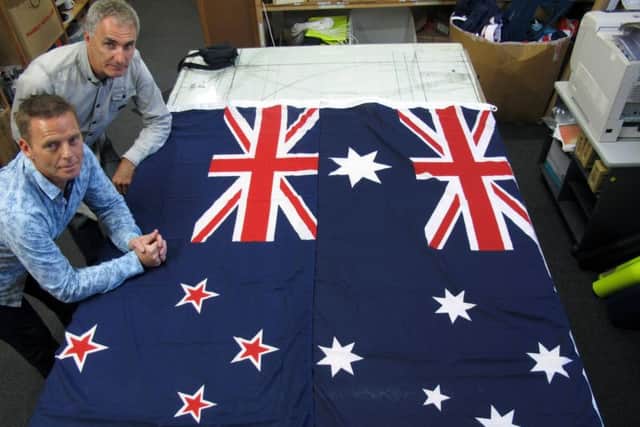 New Zealands current flag, above left, is seen as too similar to Australias, right. Picture: AP