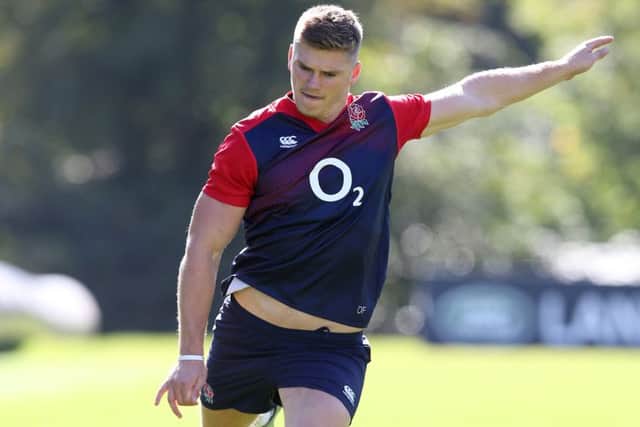 Owen Farrell starts at standoff for England tomorrow with George Ford demoted to the bench. Picture: Getty