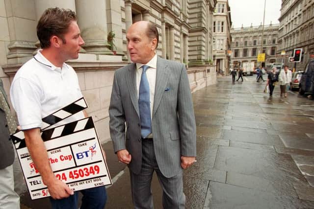 Ally McCoist joins Robert Duvall outside Glasgow City Chambers to promote A Shot at Glory. Picture: Allan Milligan