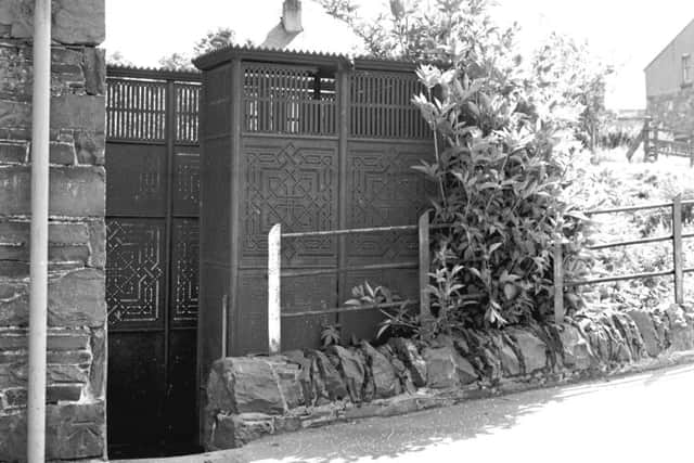 The exterior of the cast-iron urinal at Walkerburn in 1970