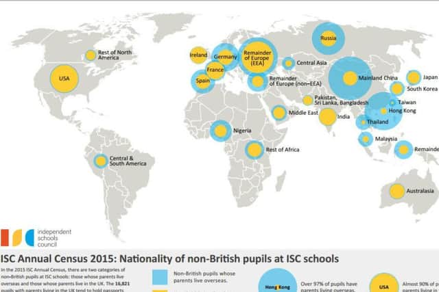Overseas students in the 2015 Independent Schools Council census