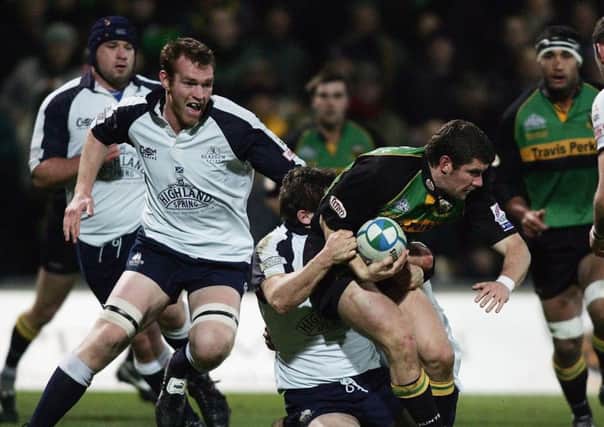 Ben Cohen of Northampton trys to find a way through the Glasgow defence during a Heineken Cup match in 2005. Pic: Getty