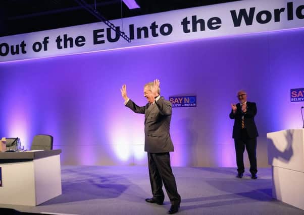 Nigel Farage welcomes the applause at the end of the Ukip annual conference in Doncaster last week, in which he told supporters to put the EU vote ahead of the party. Picture: Getty