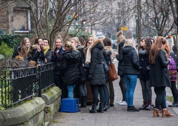 Students view a flat on Warrender Park Road in Edinburgh. Picture: Ian Georgeson