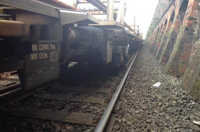The train came off the tracks at some time this morning. Picture: Network Rail