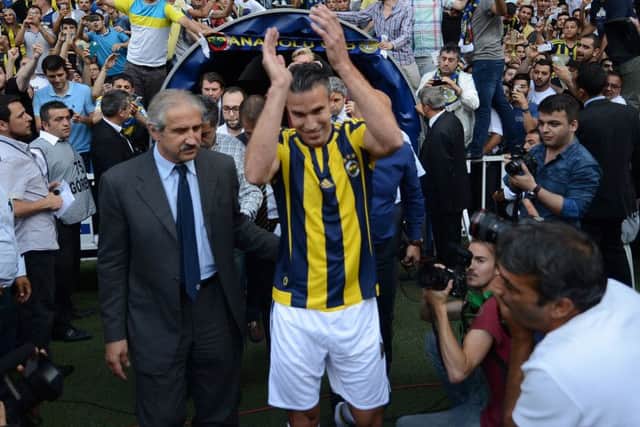 Robin Van Persie was welcomed with open arms when he signed for Fenerbahce in the summer but has been left out of the starting line-up in recent weeks. Picture: AFP/Getty