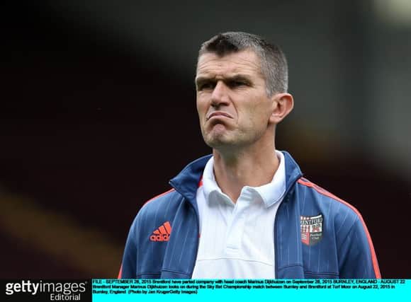 Marinus Dijkhuizen leaves the club 19th in Championship. Picture: Getty Images