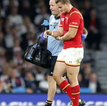 Wales back Hallam Amos will play no further part in the Rugby World Cup after sustaining a shoulder injury against England. Picture: AP