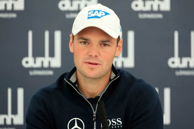 Former champion Martin Kaymer talks to the media prior to the first practice round of the Alfred Dunhill Links Championship. Picture: Getty Images