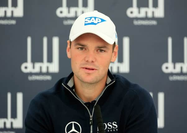 Former champion Martin Kaymer talks to the media prior to the first practice round of the Alfred Dunhill Links Championship. Picture: Getty Images
