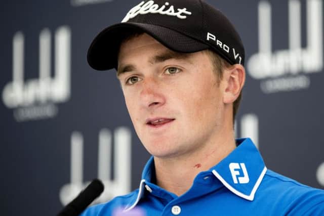 Paul Dunne speaks to the media ahead of his pro debut in the Alfred Dunhill Links Championship Picture: Kenny Smith/SNS