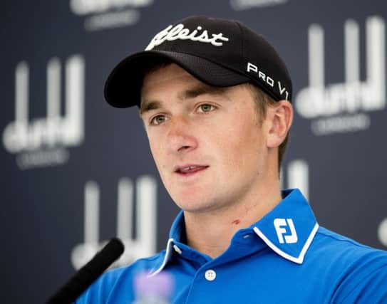 Paul Dunne speaks to the media ahead of his pro debut in the Alfred Dunhill Links Championship Picture: Kenny Smith/SNS
