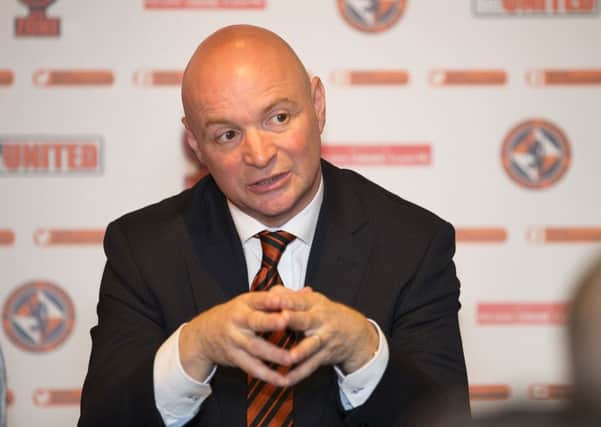 Dundee United chairman Stephen Thompson, speaking to the media at Tannadice, revealed that the managers position had been under review for two or three weeks. Picture: SNS Group