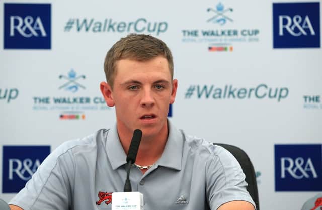 Grant Forrest, pictured at the Walker Cup, has joined team-mates Ewen Ferguson and Jack McDonald in opting to stay amateur for another year Picture: Getty