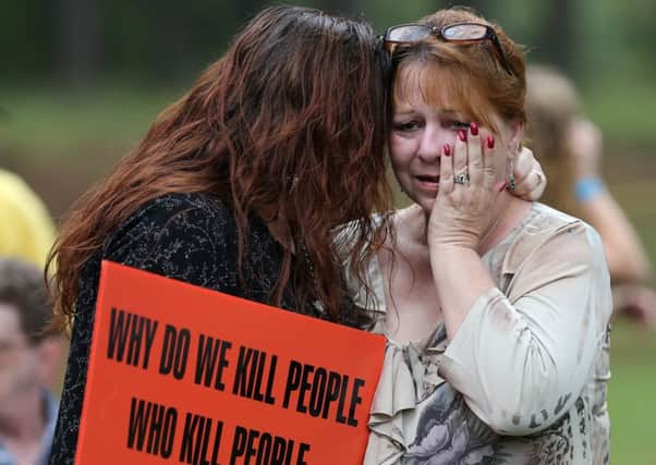 Supporters of Gissendaner outside Georgia Diagnostic Prison before Tuesdays execution. Picture: AP