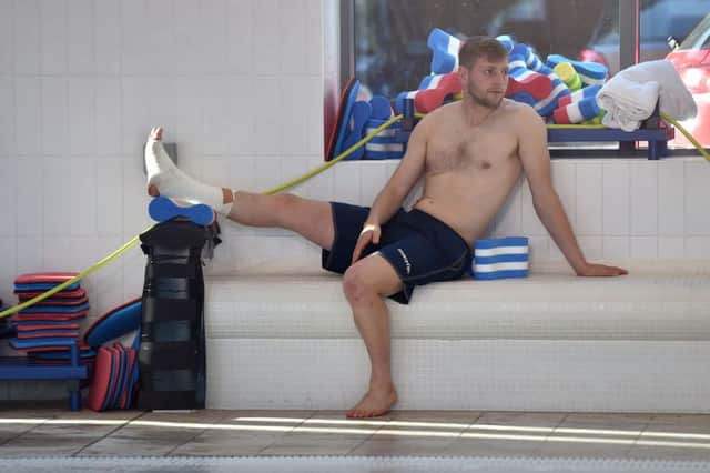 Scotland's Finn Russell during a pool recovery session. Picture: PA