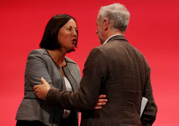 Kezia Dugdale and Jeremy Corbyn at the Labour Party annual conference. Picture: PA