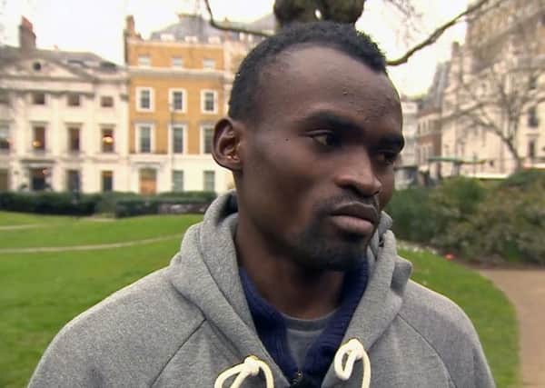 The 21-year-old was found sleeping rough in London and was arrested in March by immigration officers for overstaying his visa. Picture: AP