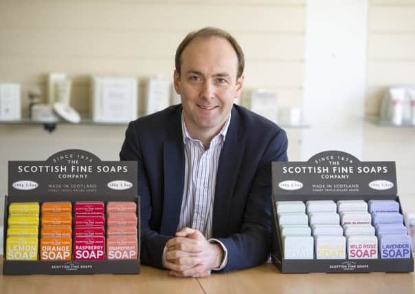 Robert Ross with some of his firms soaps. The company was started by his great-grandfather. Picture: Ian Rutherford