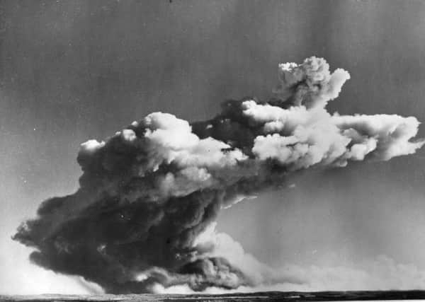 Britain detonates its first atomic bomb at the Monte Bello Islands off Australia on this day in 1952. Picture: Getty