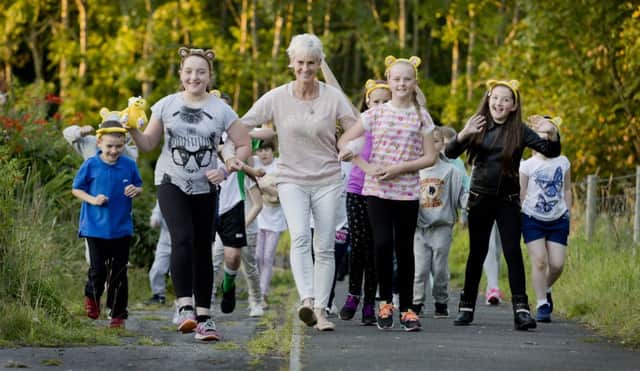 Judy Murray visits the  Jeely Piece Club, Castlemilk, Glasgow. Picture: Dominic Cocozza/ BBC
