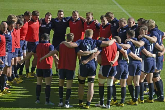 The Scotland squad got a feel for St James Park and for each other yesterday during a training session. Picture: PA