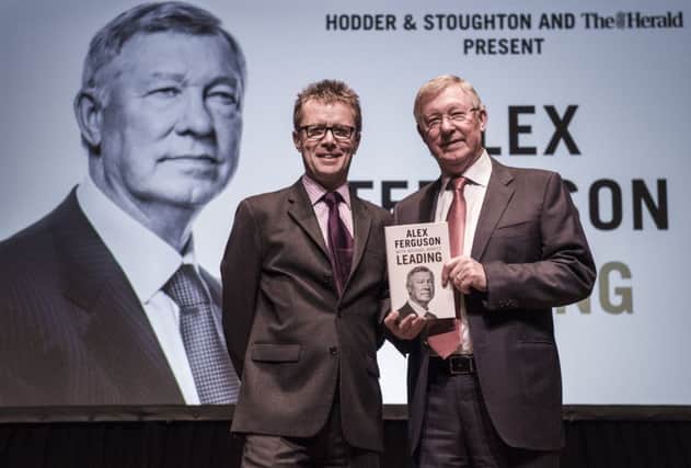 Sir Alex Ferguson was back in Aberdeen to promote his book Leading at an event at the citys Music Hall chaired by Nicky Campbell