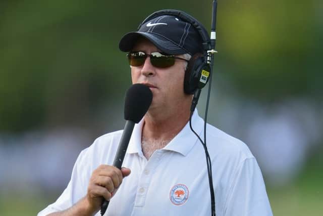Free speech: Jay Townsend at work on the course. Picture: Stuart Franklin/Getty Images