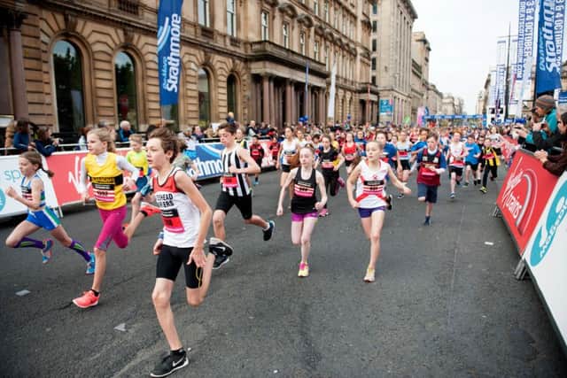 The junior runners at today's Great Scottish Run. Picture: John Devlin