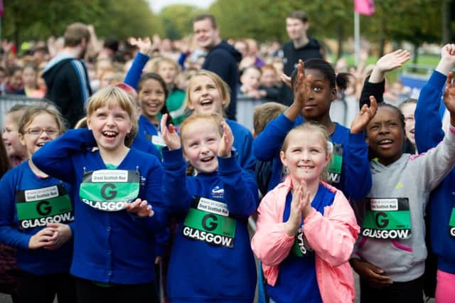 Children take part in the schools challenge before tomorrow's main event. Picture: John Devlin