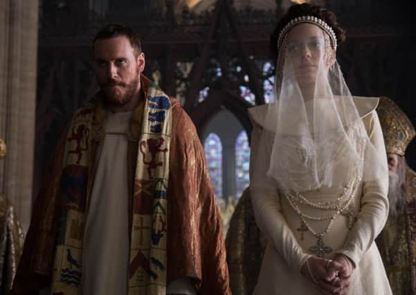 Michael Fassbender and Marion Cottilard as Lord and Lady Macbeth