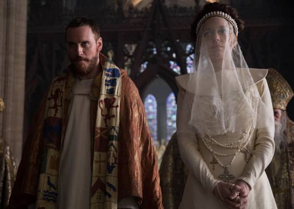 Michael Fassbender and Marion Cottilard as Lord and Lady Macbeth