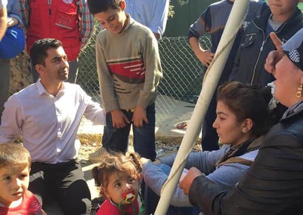 Humza Yousaf during a visit to the Greek island of Lesbos. Picture: PA