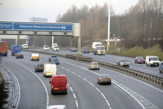 The M8 motorway linking Glasgow and Edinburgh is one of the busiest in the UK. Picture: John Devlin
