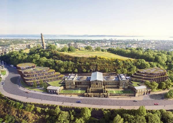 New architectural designs by Hoskins Architects for the proposed world-class hotel at Edinburghs former Royal High School. Picture: Hoskins Architects/Hayes Davidson