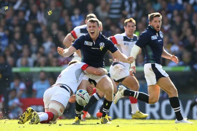 Mark Bennett, pictured in action against the USA, knows Scotland need an 80-minute performance against Samoa. Picture: Getty