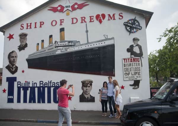 A Titanic-themed mural in Belfast