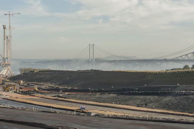 Work continues on the southern approach road to the Queensferry Crossing. Picture: Phil Wilkinson