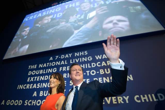 Prime Minister David Cameron with wife Samantha after his address to the Conservative Party conference . Picture: PA