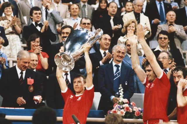 Nottingham Forest captain John McGovern lifts the European Cup in 1979 at the Olympic Stadium in Munich. Picture: Getty