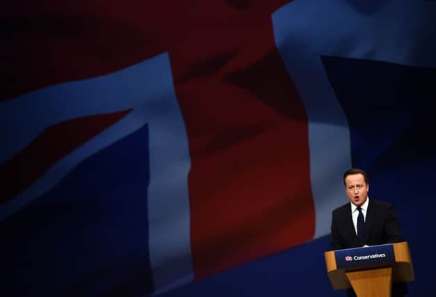 David Cameron delivers his speech on the final day of the Conservative Party Conference. Picture: Getty