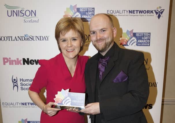 Scott Cuthbertson, pictured here with the First Minister, has said that Scotland 'has all the ingredients of a world class LGBT friendly travel destination.' Picture: Robert Perry