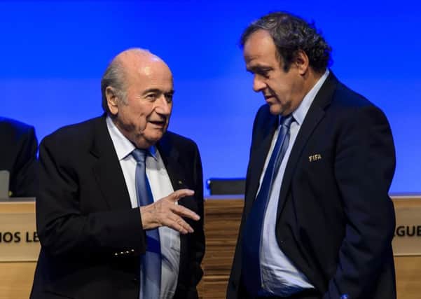 Sepp Blatter and Michel Platini have been suspended for 90 days after they were named in a Swiss corruption case. Picture: AFP/Getty Images