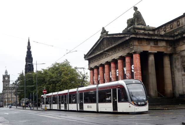 A tram on Princes Street. Picture: PA