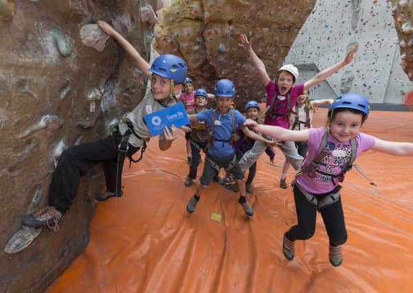 Youngers test the facilities at Edinburgh International Climbing Arena (EICA) Ratho. Picture: Alan Rennie