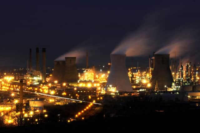 Grangemouth Oil Refinery at night. 27th September 2009. Picture by JANE BARLOW
