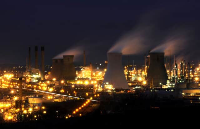 Grangemouth Oil Refinery at night. 27th September 2009. Picture by JANE BARLOW