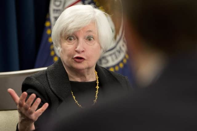 Federal Reserve Chair Janet Yellen answers questions during a news conference in Washington. Picture: AP