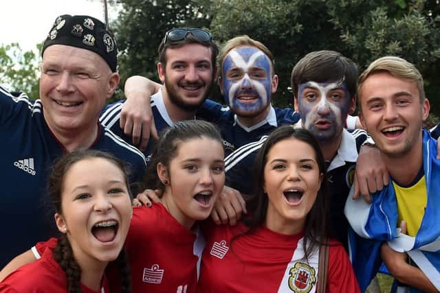 The Tartan Army mixed and mingled with Gibraltarians in Faro. Picture: PA